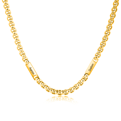 2 Names Personalized Father’s Day Necklace – Custom Engraved Chain for Dad | Lorajewel