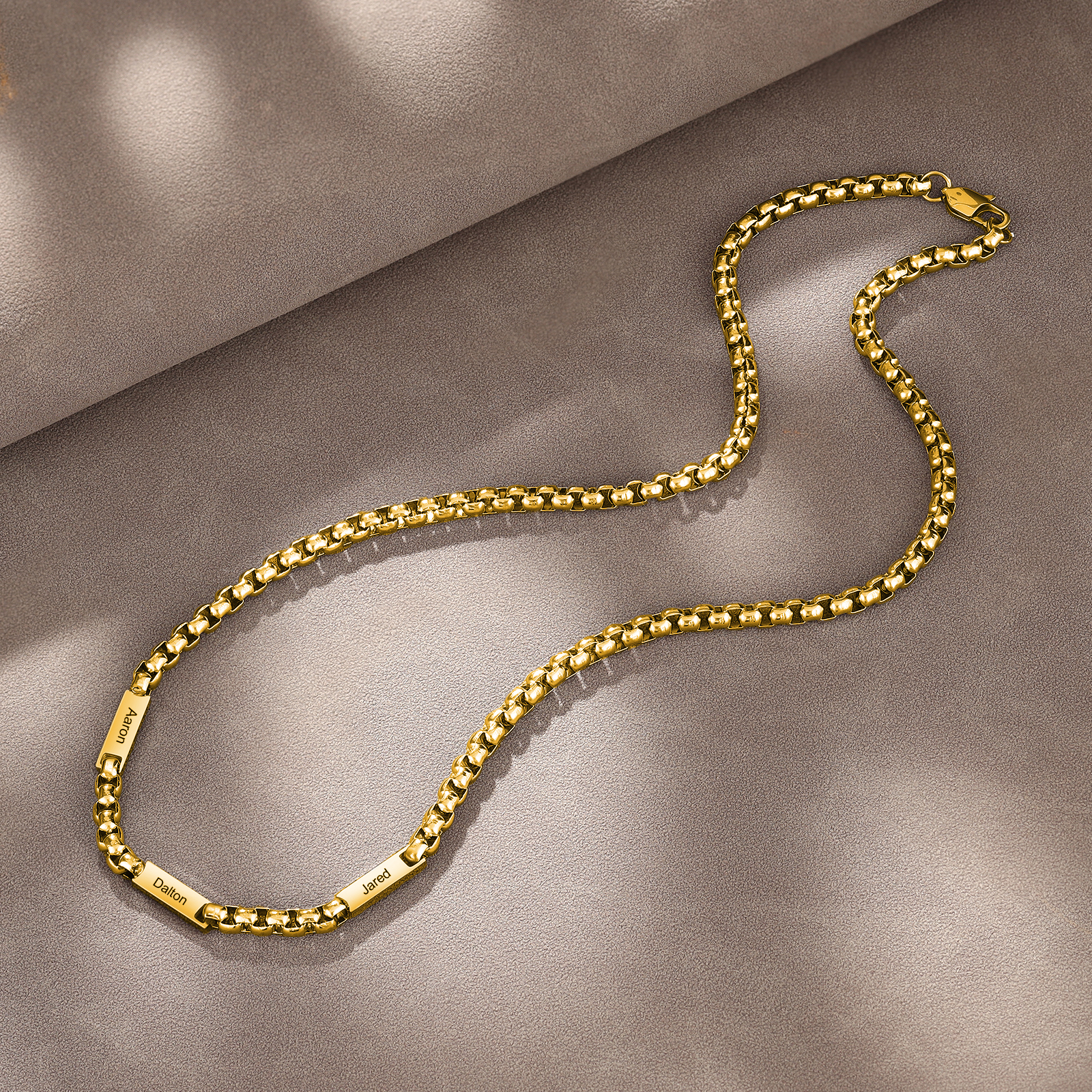 3 Names Personalized Father’s Day Necklace – Custom Engraved Chain for Dad | Lorajewel