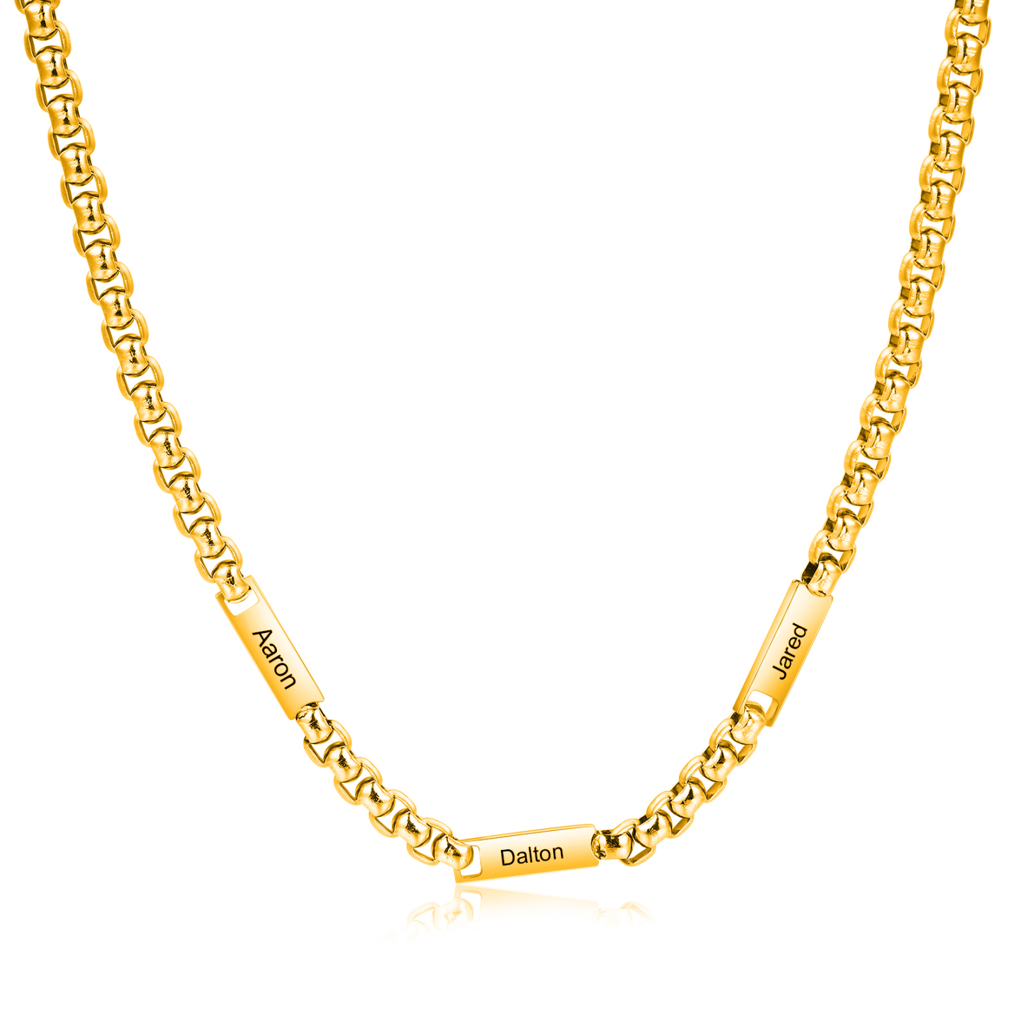3 Names Personalized Father’s Day Necklace – Custom Engraved Chain for Dad | Lorajewel