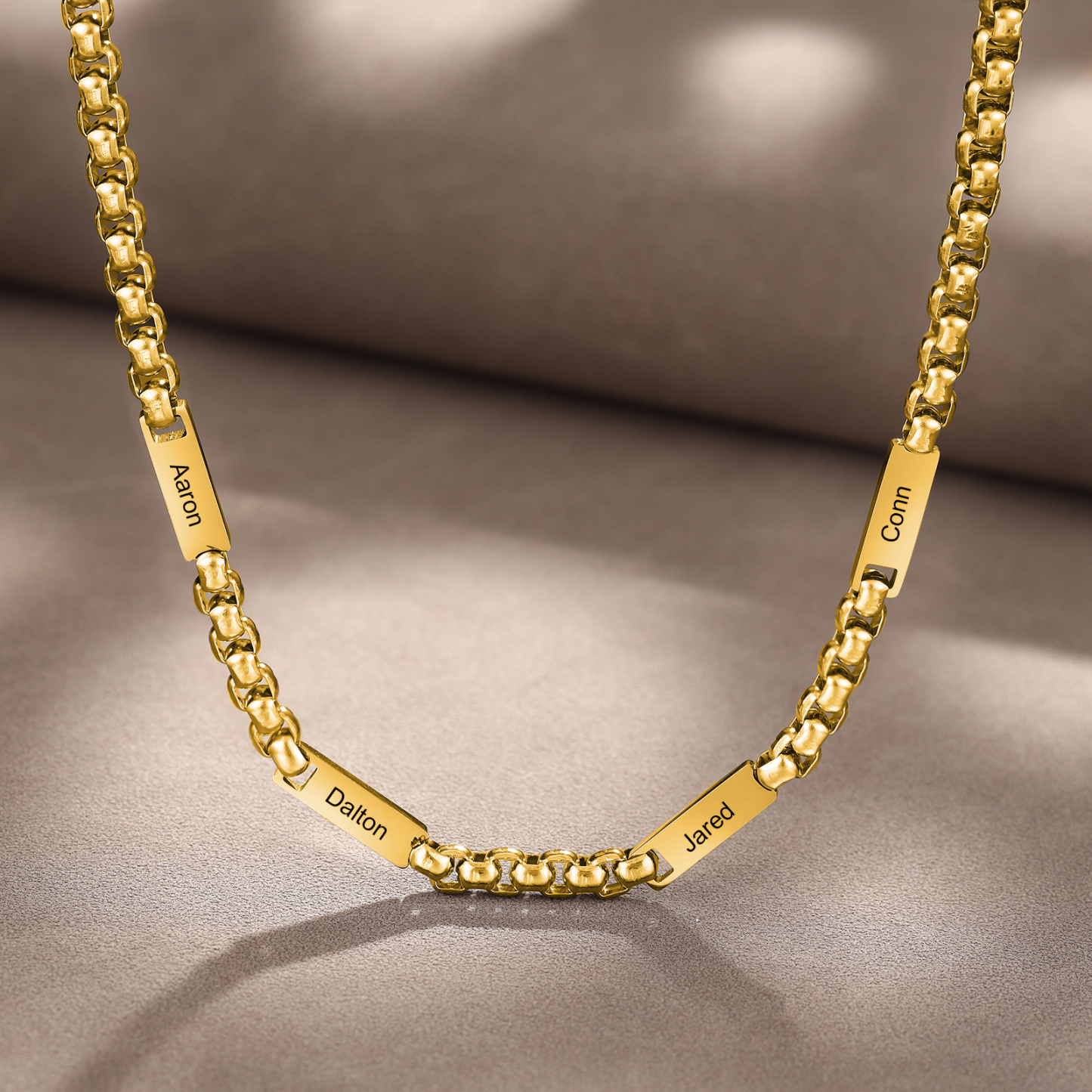 4 Names Personalized Father’s Day Necklace – Custom Engraved Chain for Dad | Lorajewel