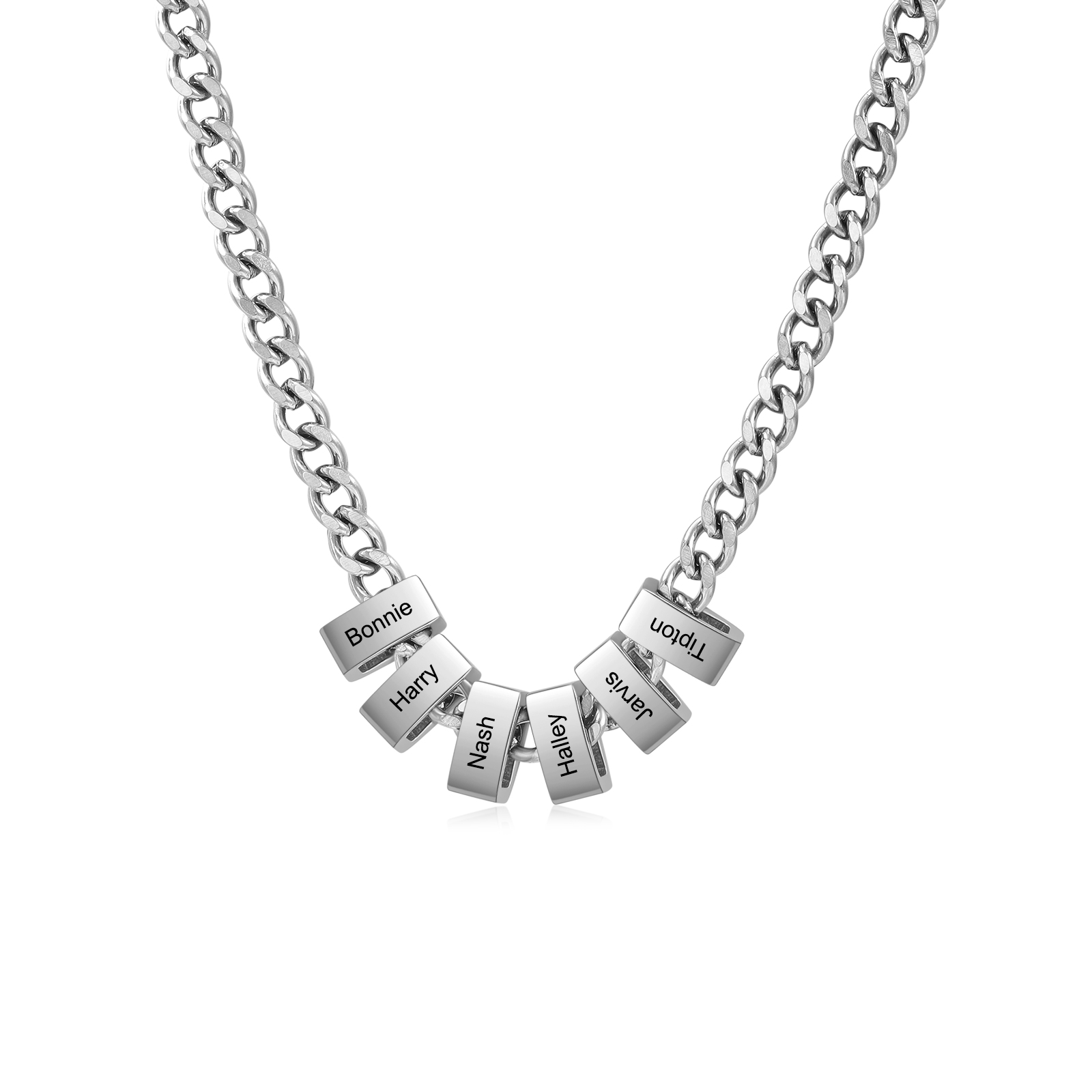 Personalized Curb Chain Necklace with 1-6 Names