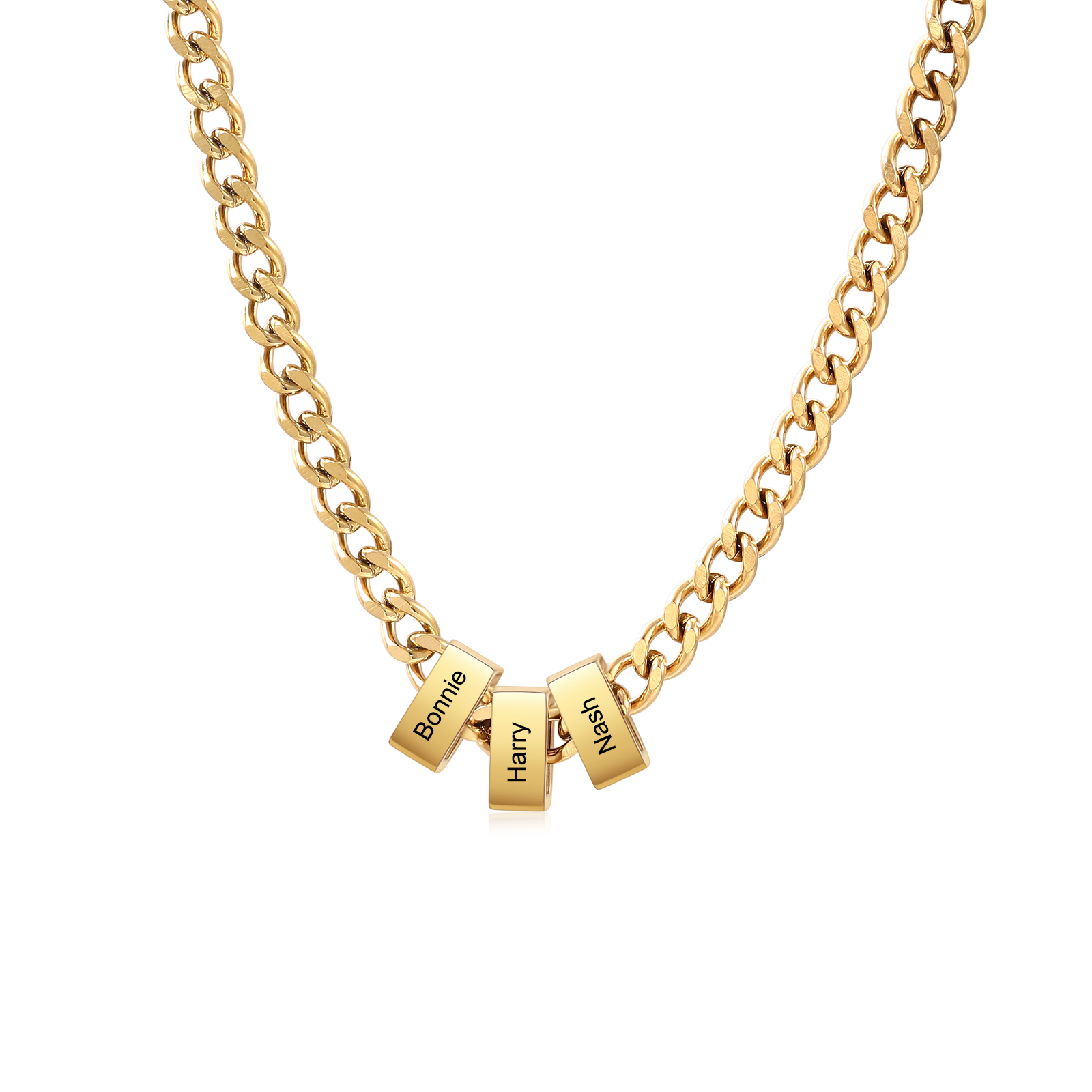 Personalized Curb Chain Necklace with 1-6 Names