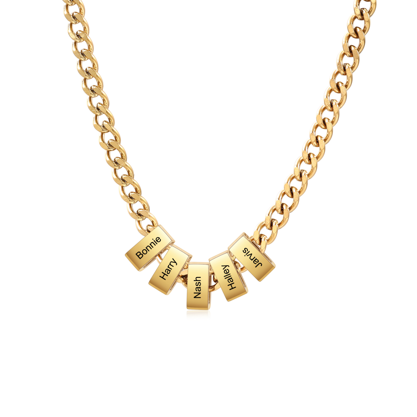 Personalized Curb Chain Necklace with 1-6 Names