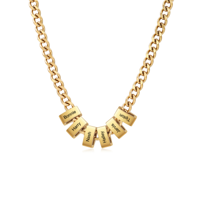 Personalized Curb Chain Necklace with 1-6 Names