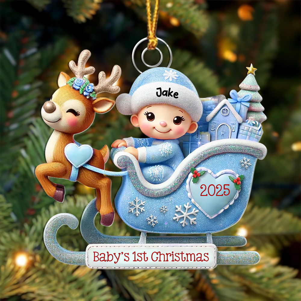 Personalized Baby's 1st Christmas Sleigh Ornament