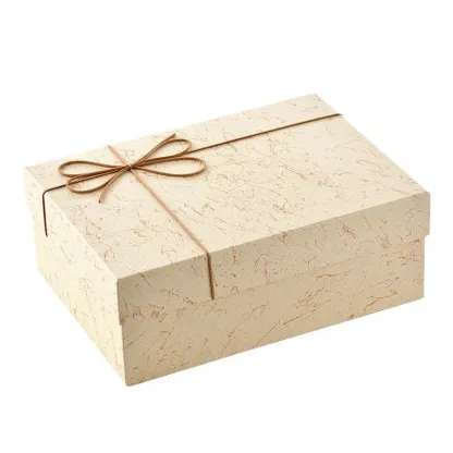 Elegant Marble Pattern Gift Box with Bow, 200x80x180mm | Lorajewel