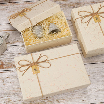 Elegant Marble Pattern Gift Box with Bow, 200x80x180mm | Lorajewel