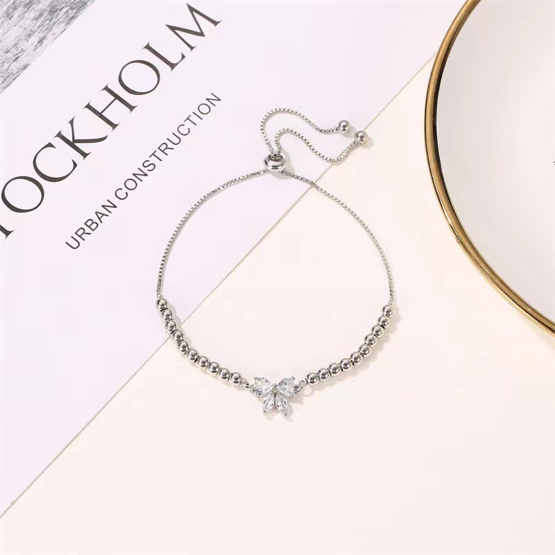 Adjustable Butterfly Charm Bracelet Beaded Bracelet Elegant Gift