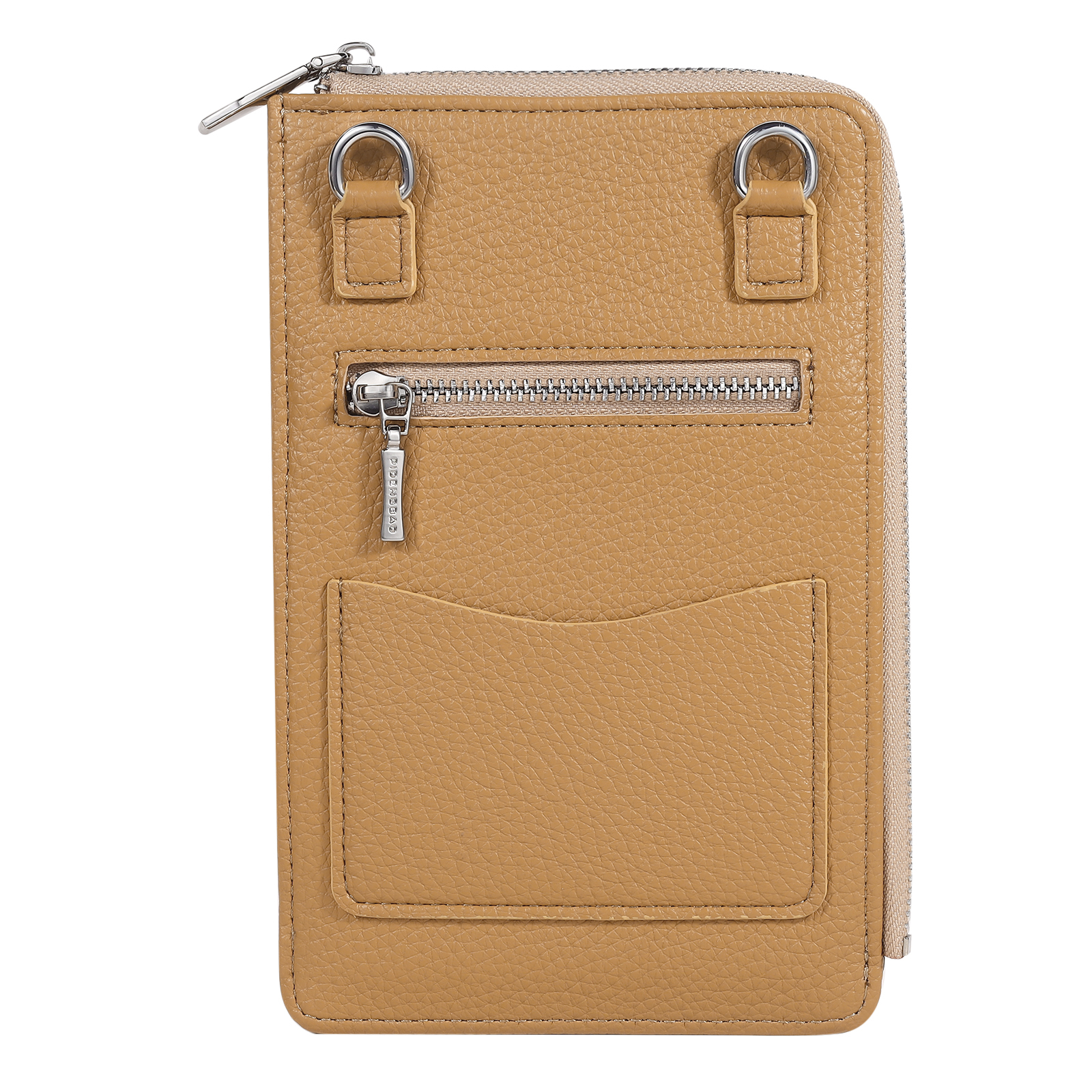 Personalized Leather Crossbody Phone Bag with Name and Birth Flower Zippered Designer Wallet Stylish Gift for Her