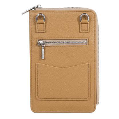 Personalized Leather Crossbody Phone Bag with Name and Birth Flower Zippered Designer Wallet Stylish Gift for Her