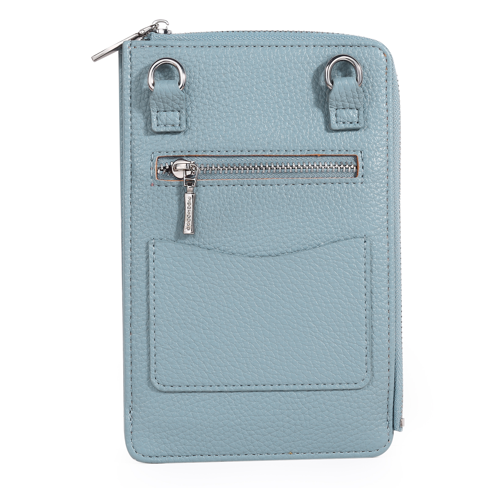 Personalized Leather Crossbody Phone Bag with Name and Birth Flower Zippered Designer Wallet Stylish Gift for Her