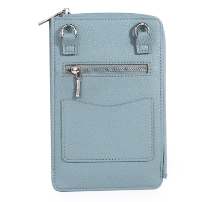 Personalized Leather Crossbody Phone Bag with Name and Birth Flower Zippered Designer Wallet Stylish Gift for Her