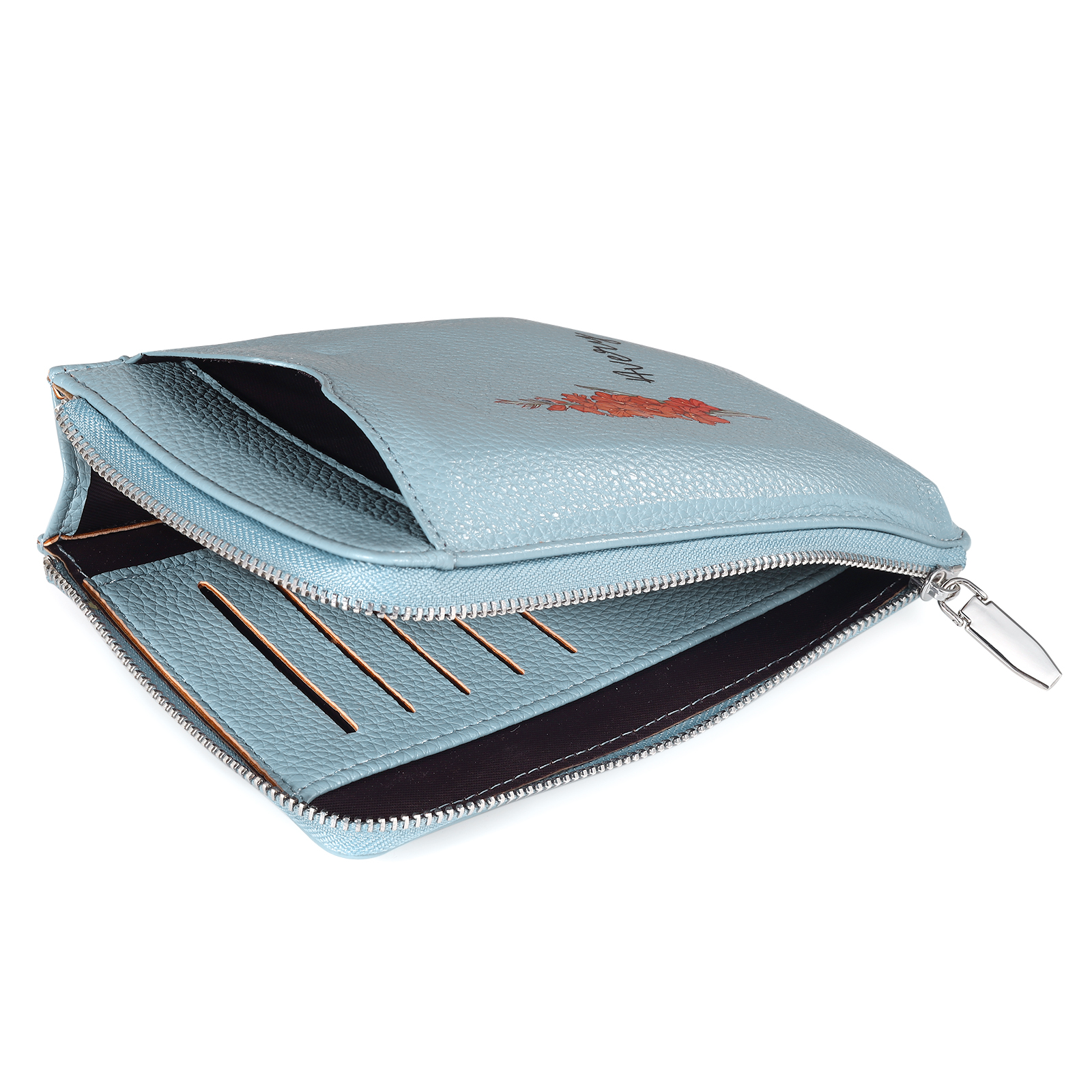 Personalized Leather Crossbody Phone Bag with Name and Birth Flower Zippered Designer Wallet Stylish Gift for Her