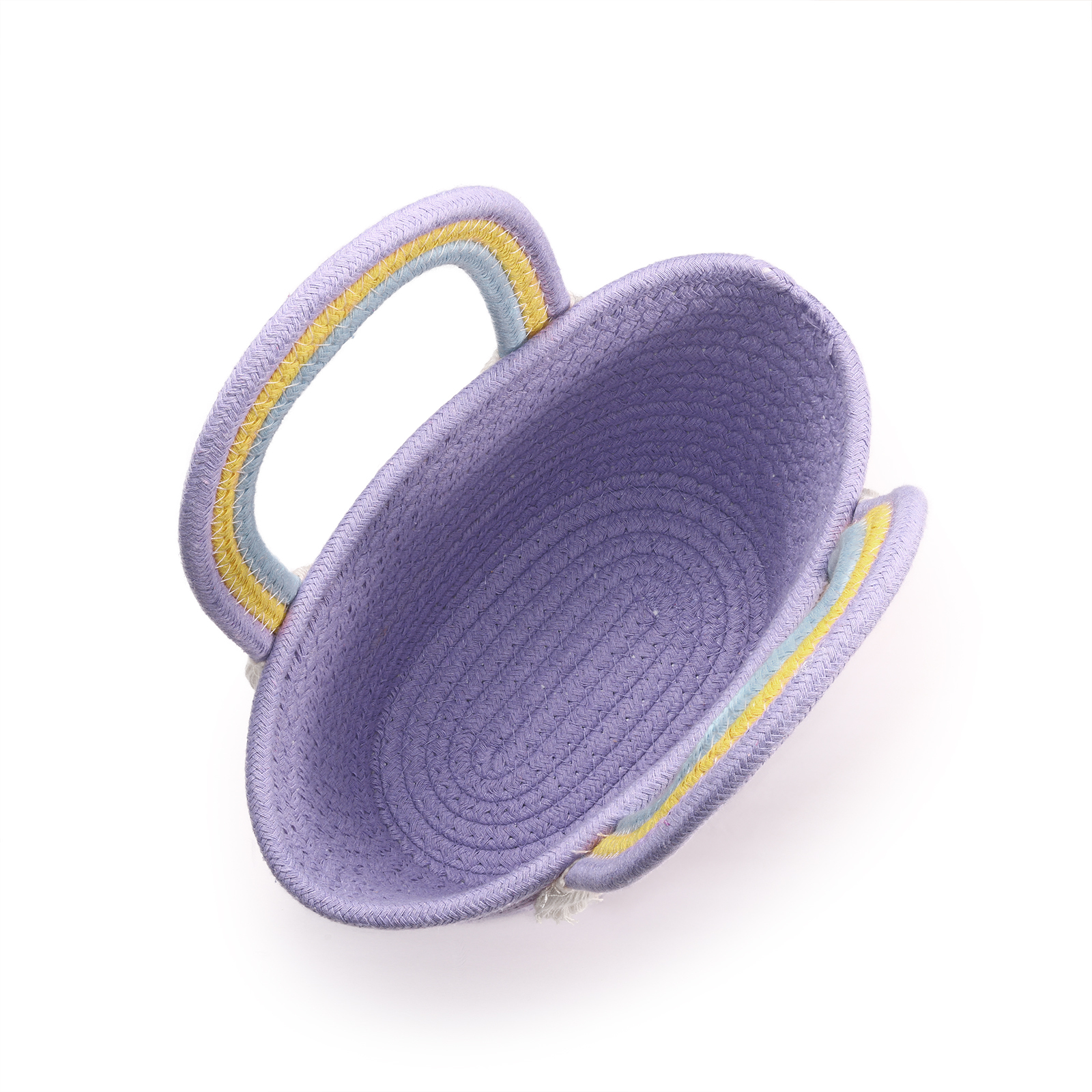 Personalized Name Handbag Cute Pink Pastel Rainbow Basket Rope Bag Kids Rainbow Purses Gift for Kids