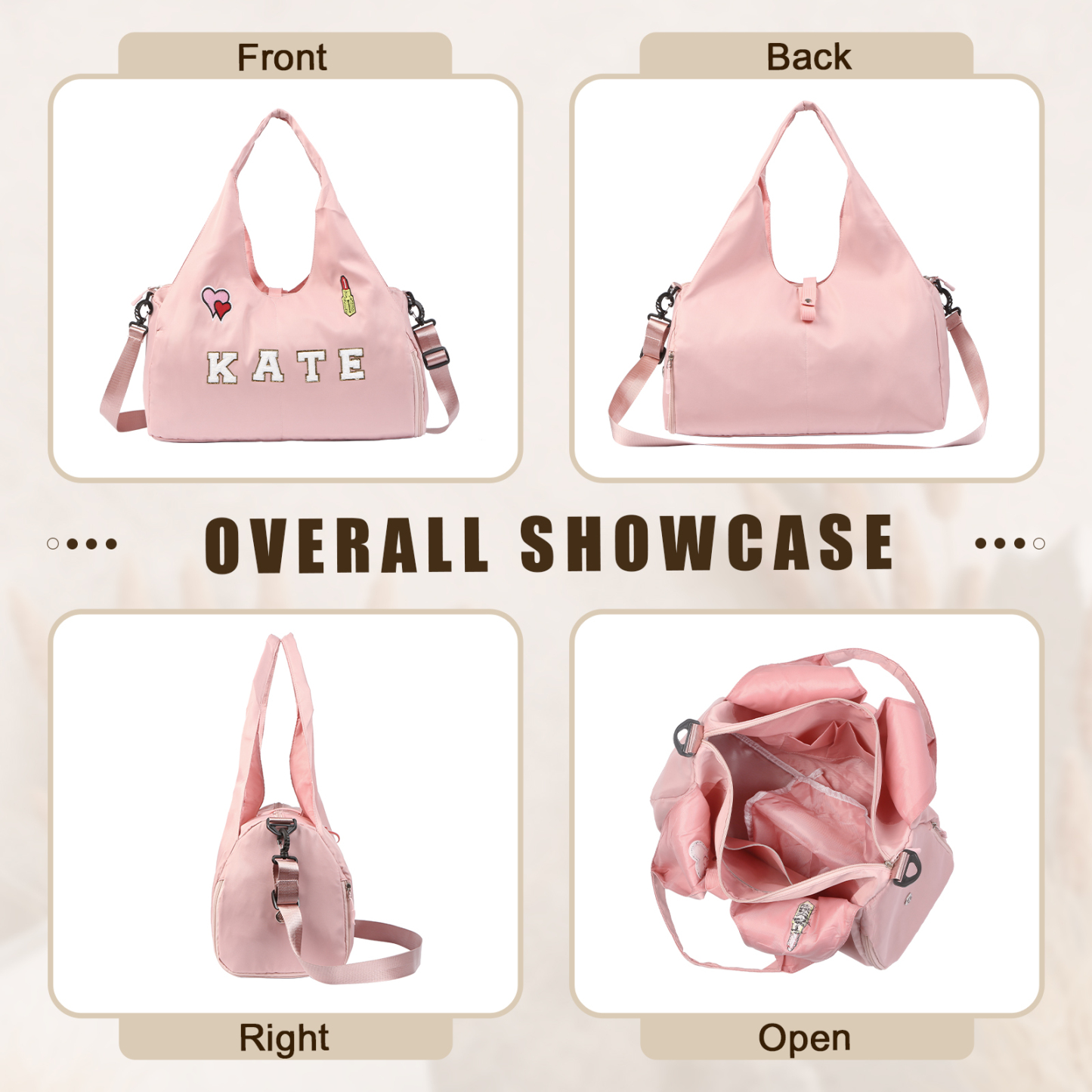 Personalized White PU Leather Small Sling Bag with Custom Initial Letter Crossbody Bag Gift for Girls | Lorajewel