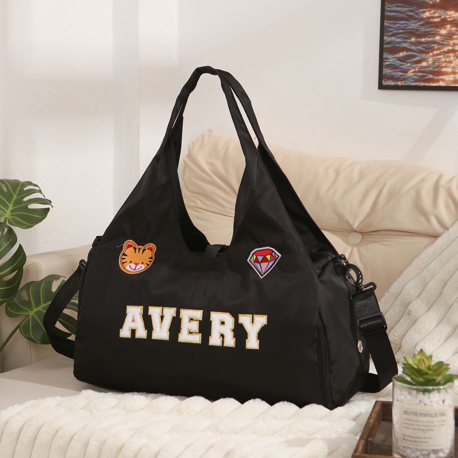 Personalized Dance Bag with Custom Name & Embroidery Patches for Women & Girls | Lorajewel