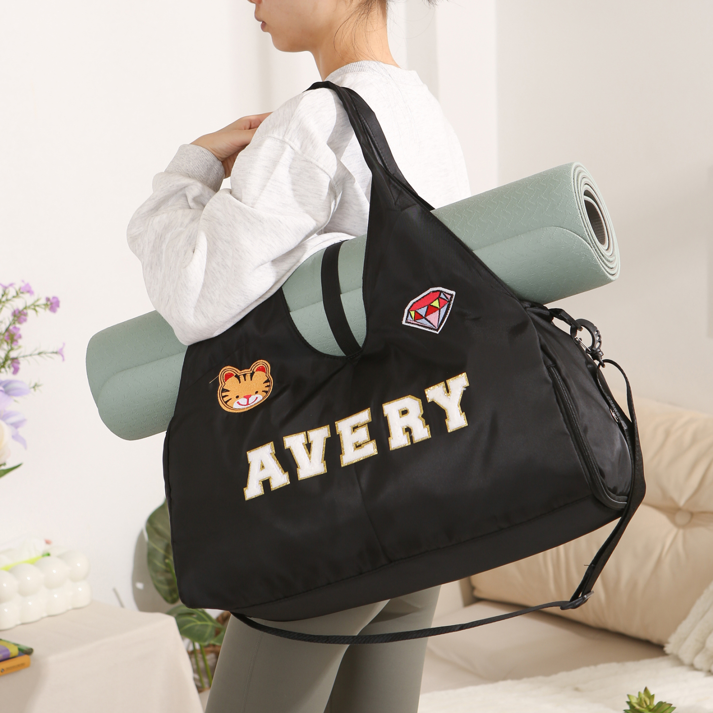 Personalized Dance Bag with Custom Name & Embroidery Patches for Women & Girls | Lorajewel