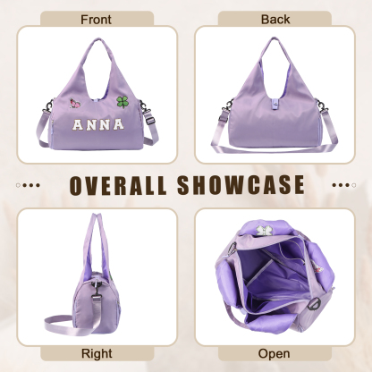 Personalized Dance Bag with Custom Name & Embroidery Patches for Women & Girls | Lorajewel