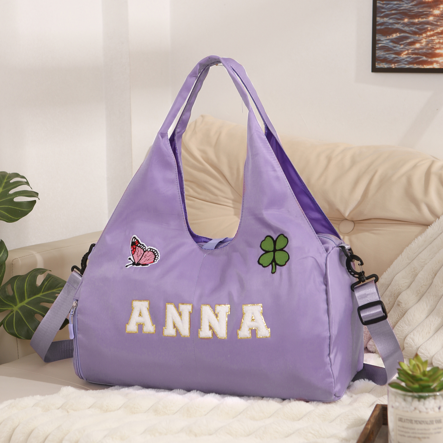 Personalized Dance Bag with Custom Name & Embroidery Patches for Women & Girls | Lorajewel