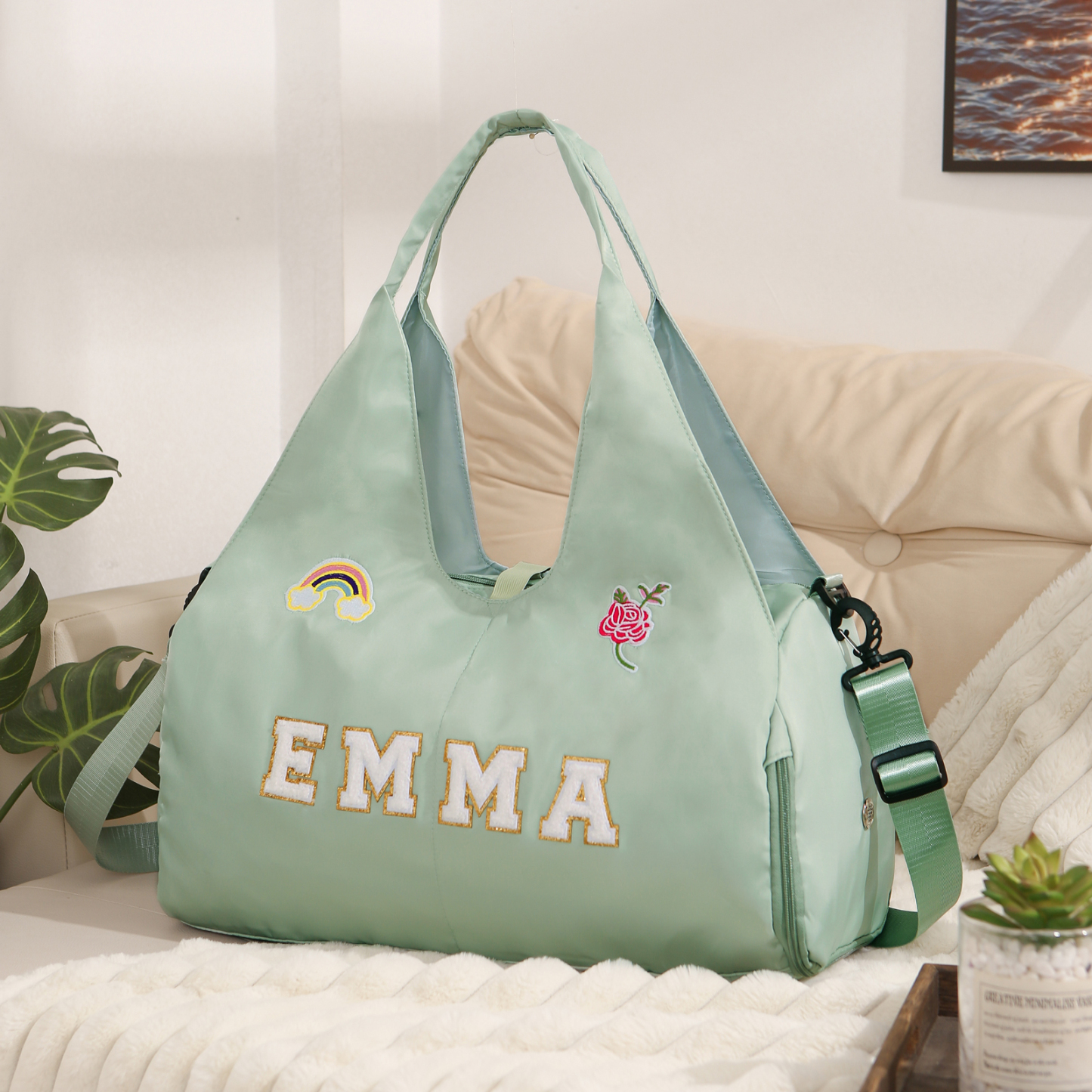 Personalized Dance Bag with Custom Name & Embroidery Patches for Women & Girls | Lorajewel