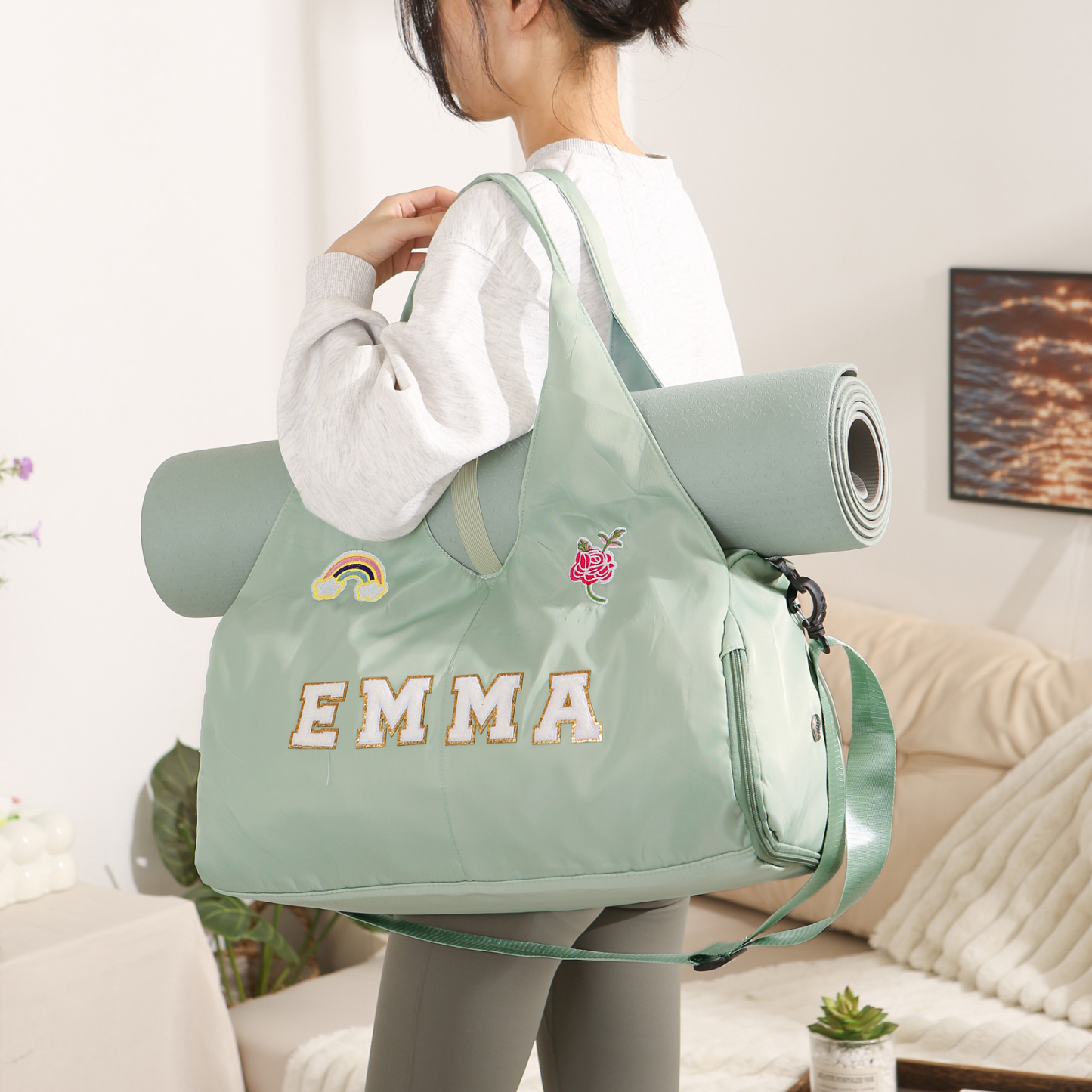 Personalized Dance Bag with Custom Name & Embroidery Patches for Women & Girls | Lorajewel