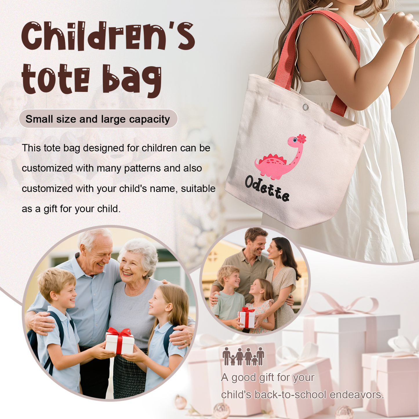 Personalized Back to School Tote Bag for Kids with Custom Name - Back to School Gift | Lorajewel