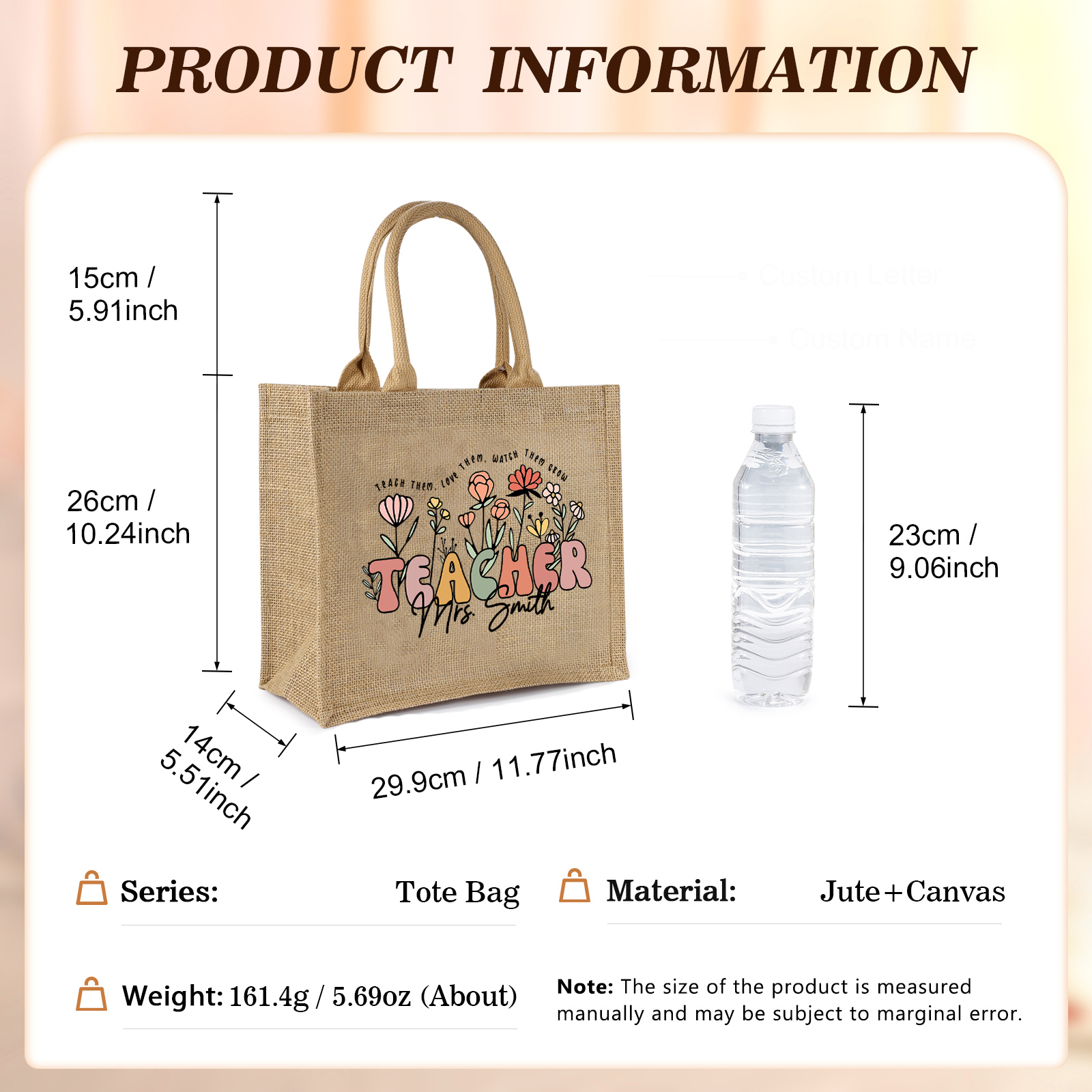 Personalized Graduation Canvas Tote Bag – Custom Name Gift for Graduation | Lorajewel