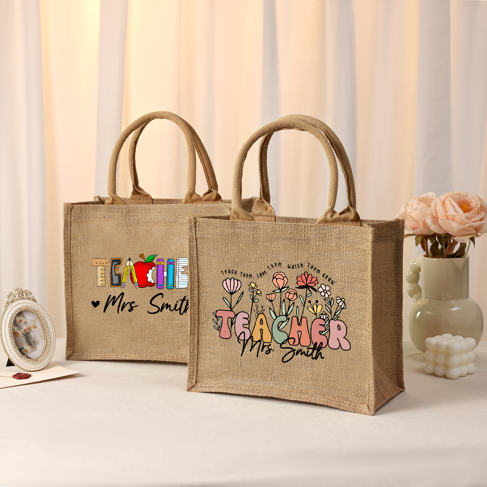 Personalized Graduation Canvas Tote Bag – Custom Name Gift for Graduation | Lorajewel