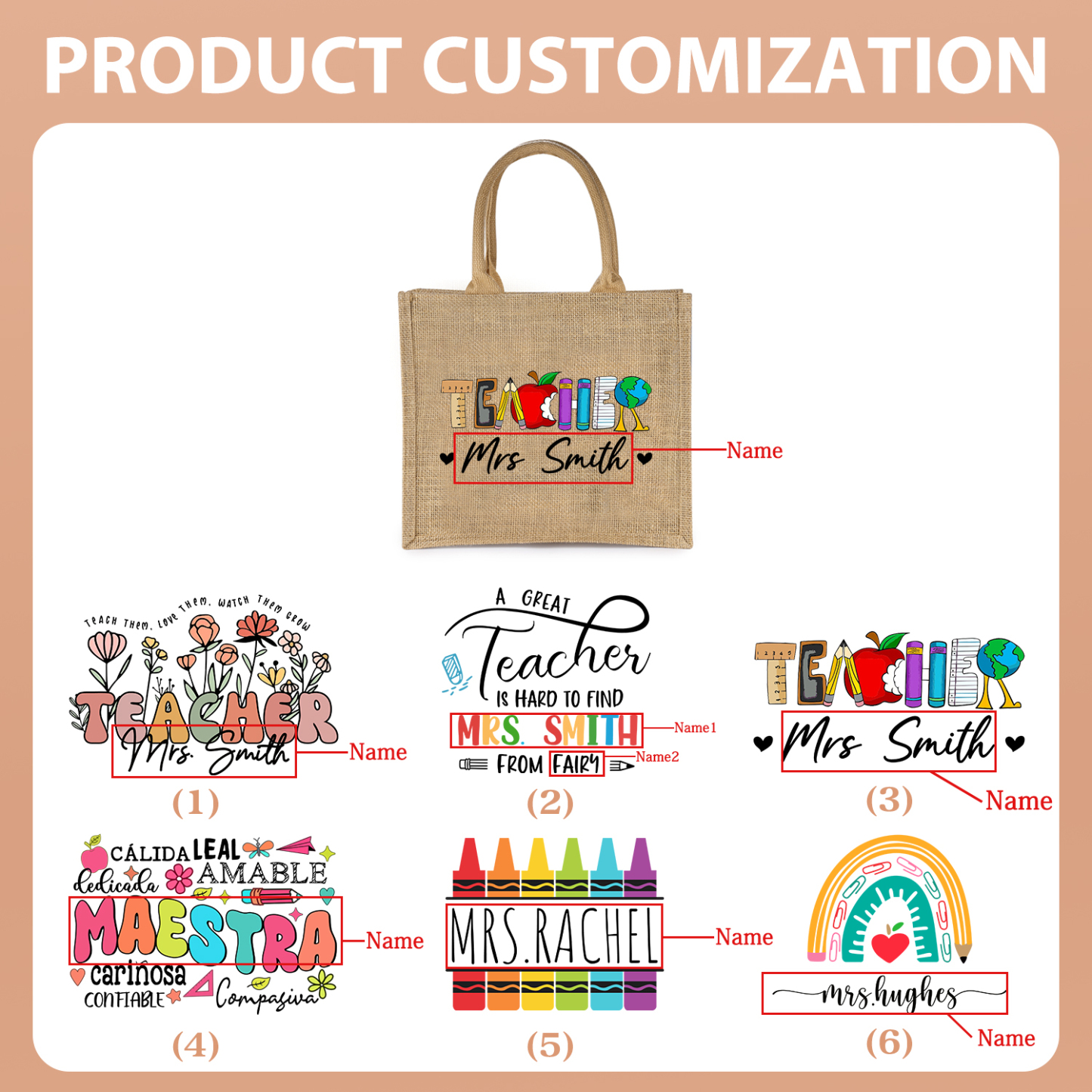 Personalized Graduation Canvas Tote Bag – Custom Name Gift for Graduation | Lorajewel