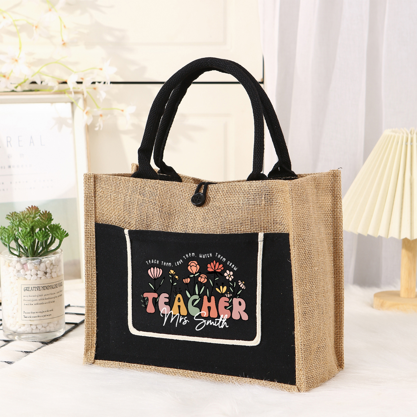 Personalized Graduation Canvas Tote Bag – Custom Name Gift for Graduation | Lorajewel