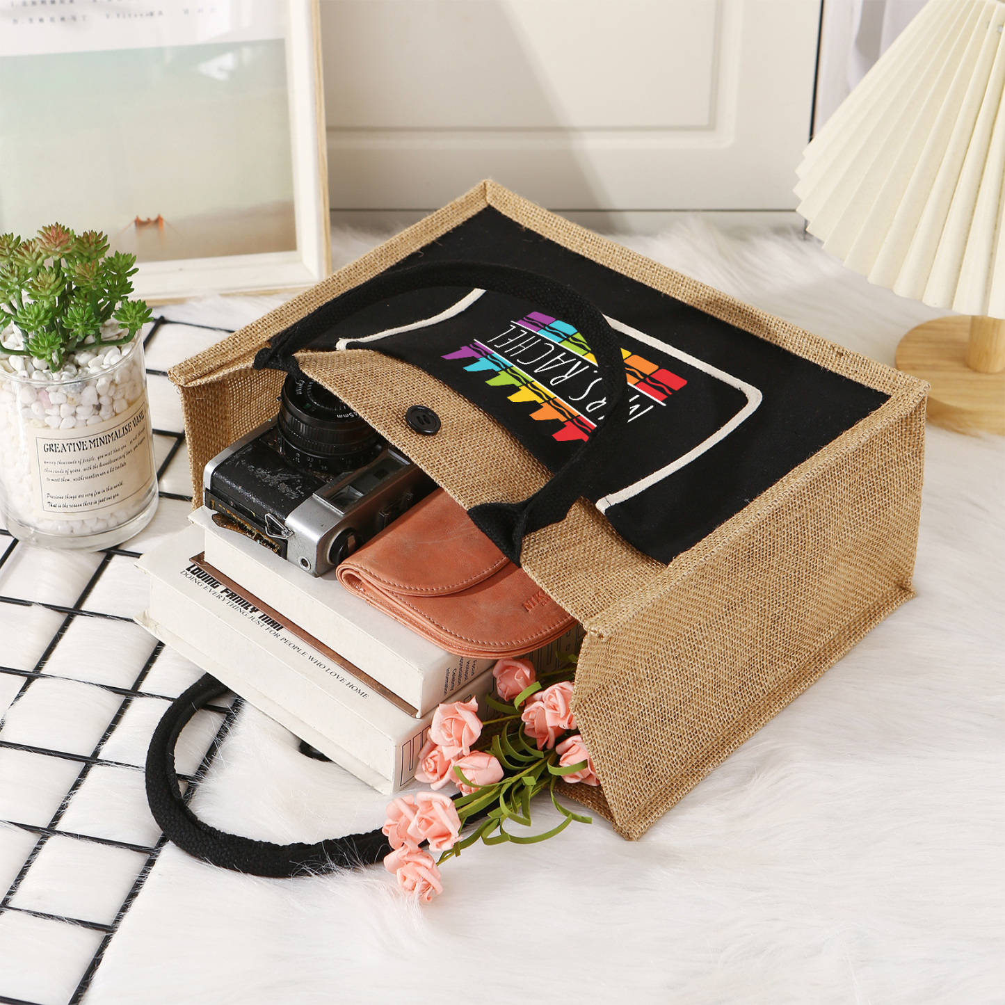 Personalized Graduation Canvas Tote Bag – Custom Name Gift for Graduation | Lorajewel