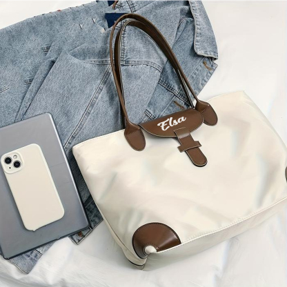 Personalized Nylon Shoulder Bag with Custom Name – Gift for Women | Lorajewel