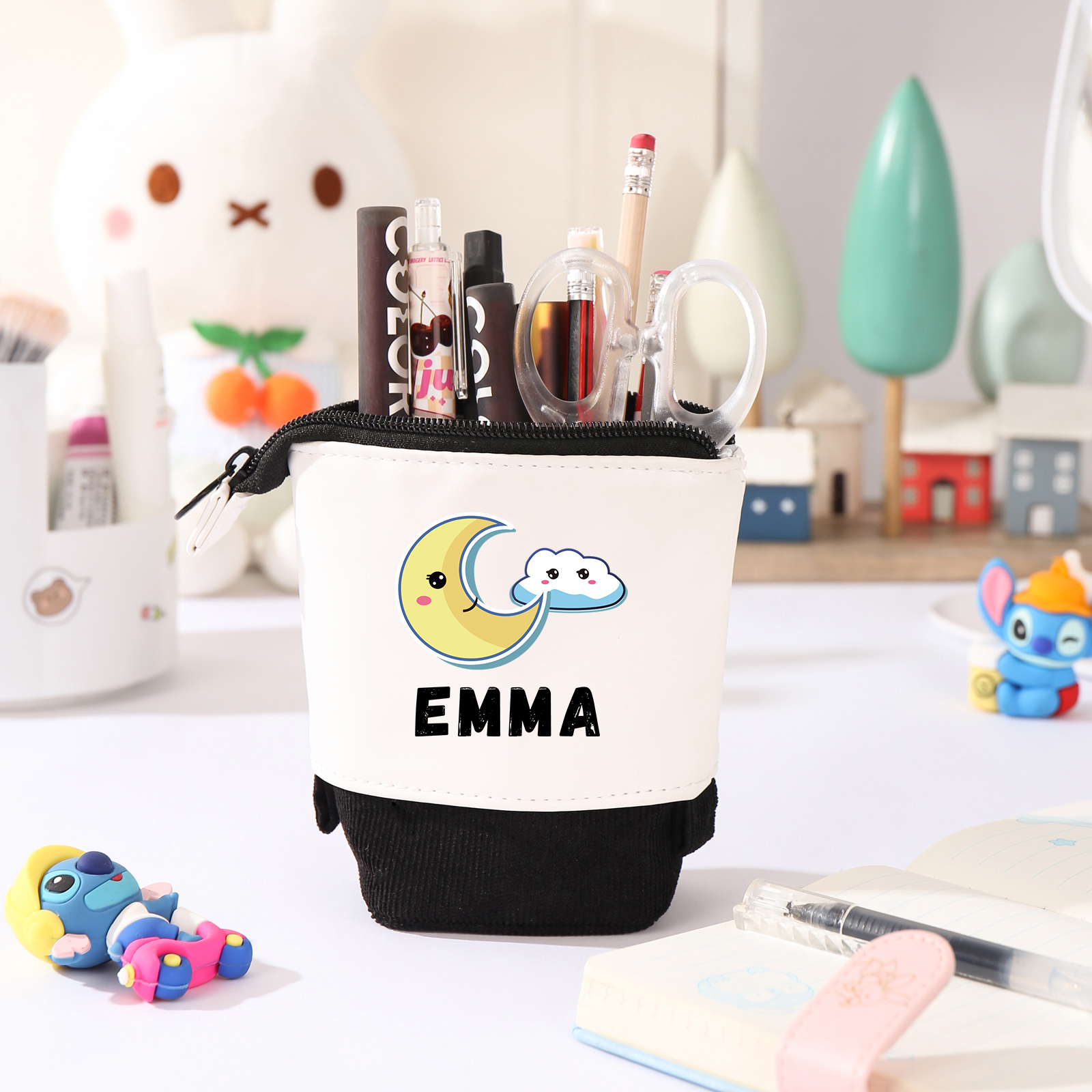 Personalized Pencil Case Custom Name Cloud Pen Pouch Back To School Gifts for Boys Girls