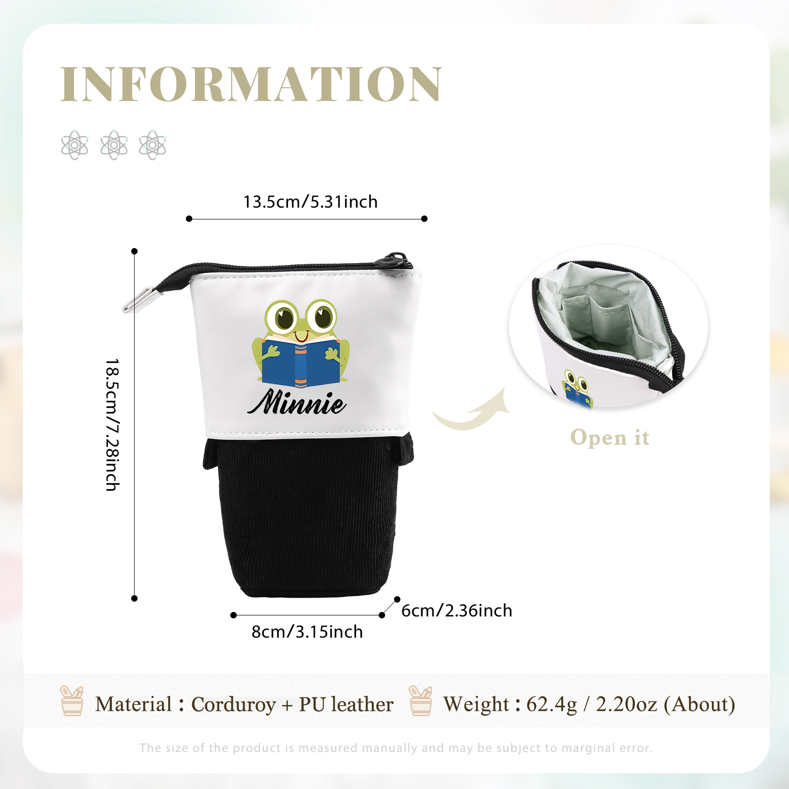 [Copy]Personalized Pencil Case Custom Name & Dinosaur Pattern Pen Pouch Back To School Gift for Boys Girls