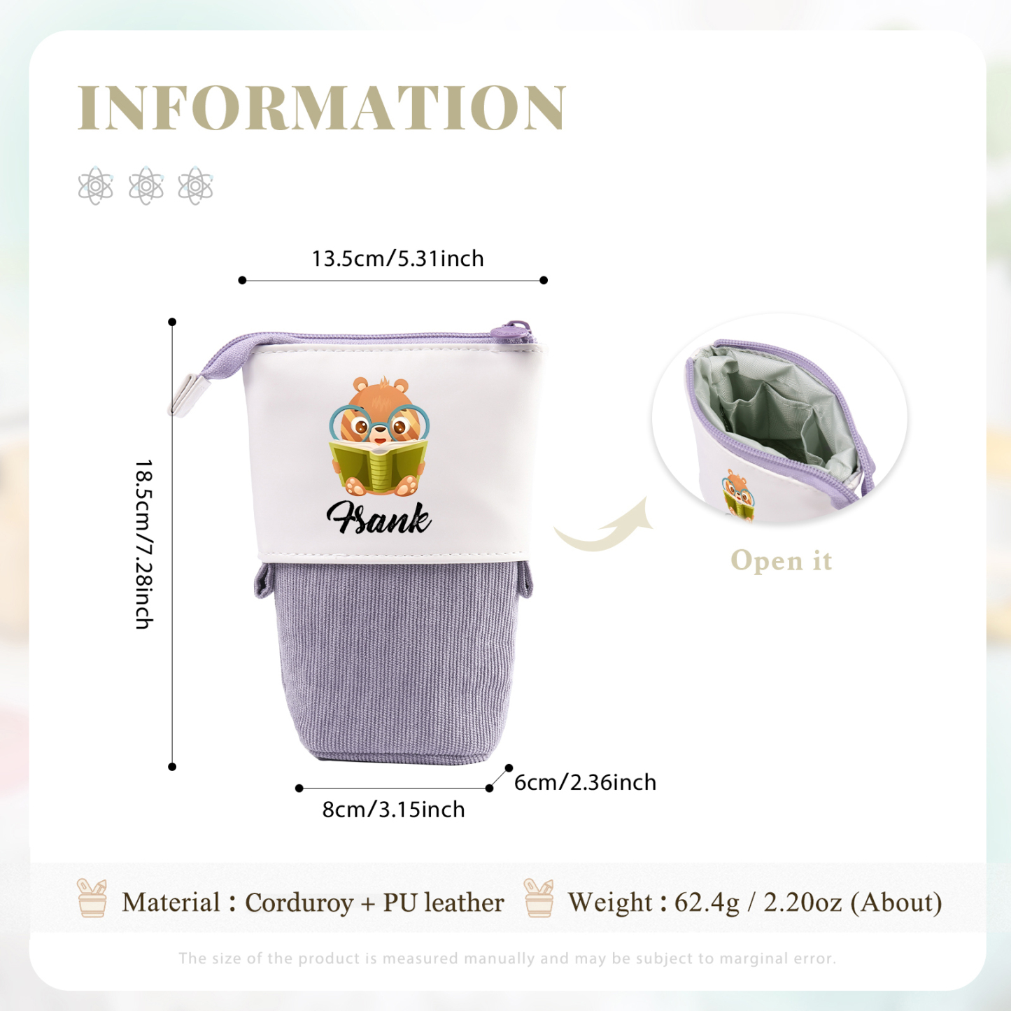 [Copy]Personalized Pencil Case Custom Name & Dinosaur Pattern Pen Pouch Back To School Gift for Boys Girls