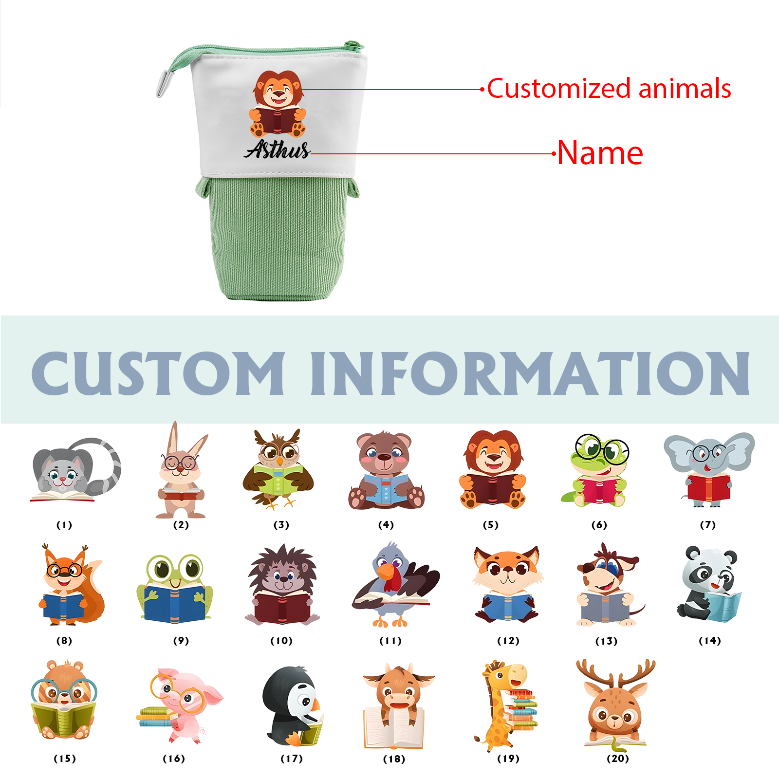 [Copy]Personalized Pencil Case Custom Name & Dinosaur Pattern Pen Pouch Back To School Gift for Boys Girls