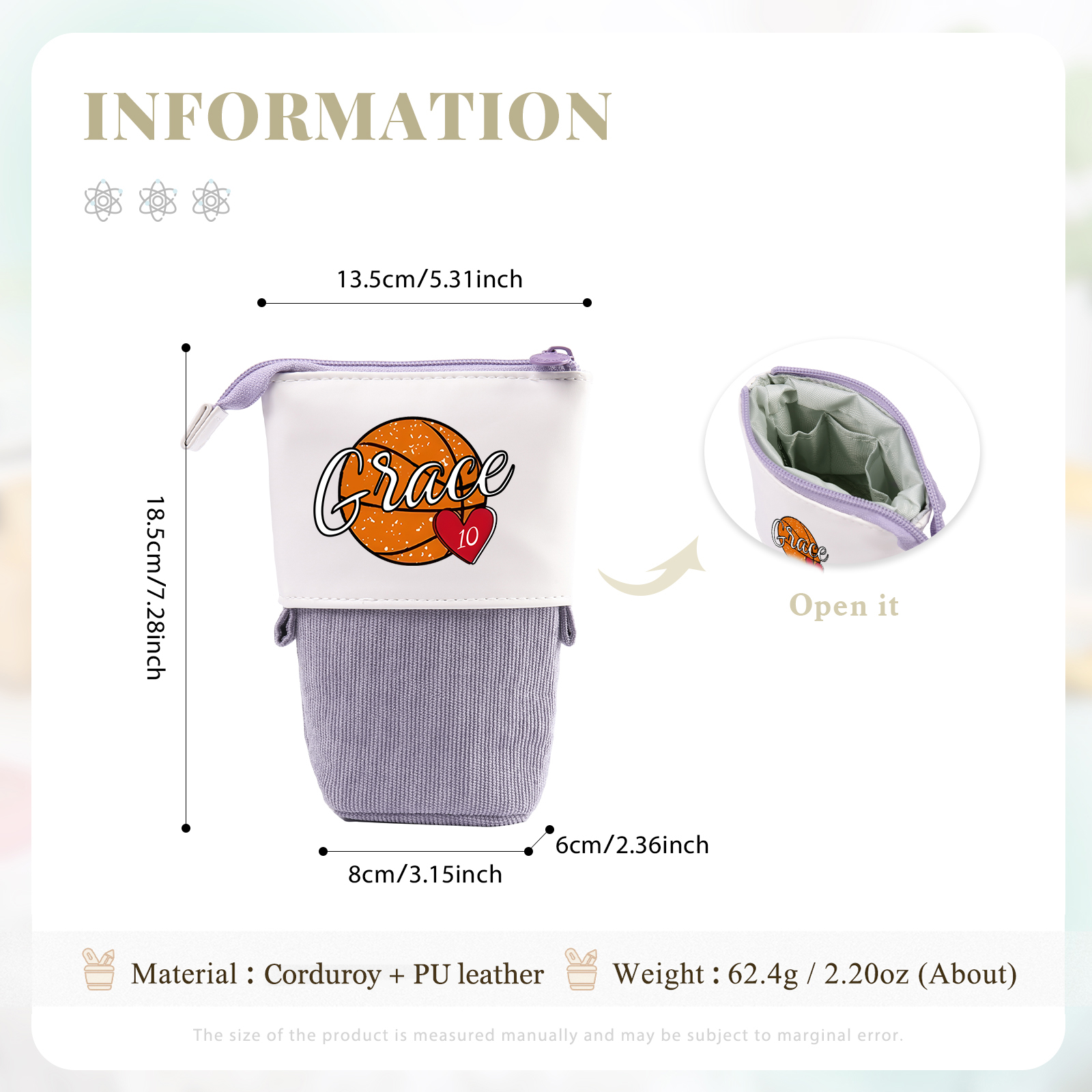 [Copy]Personalized Pencil Case Custom Name & Animals Pattern Pen Pouch Back To School Gift for Kids