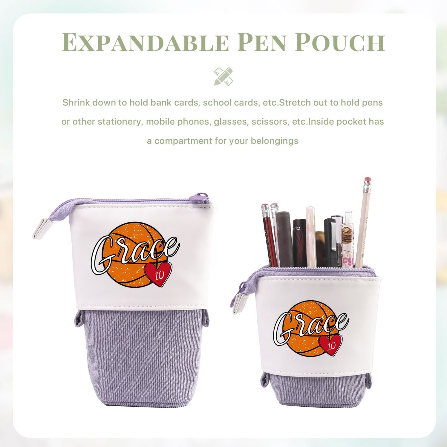 [Copy]Personalized Pencil Case Custom Name & Animals Pattern Pen Pouch Back To School Gift for Kids