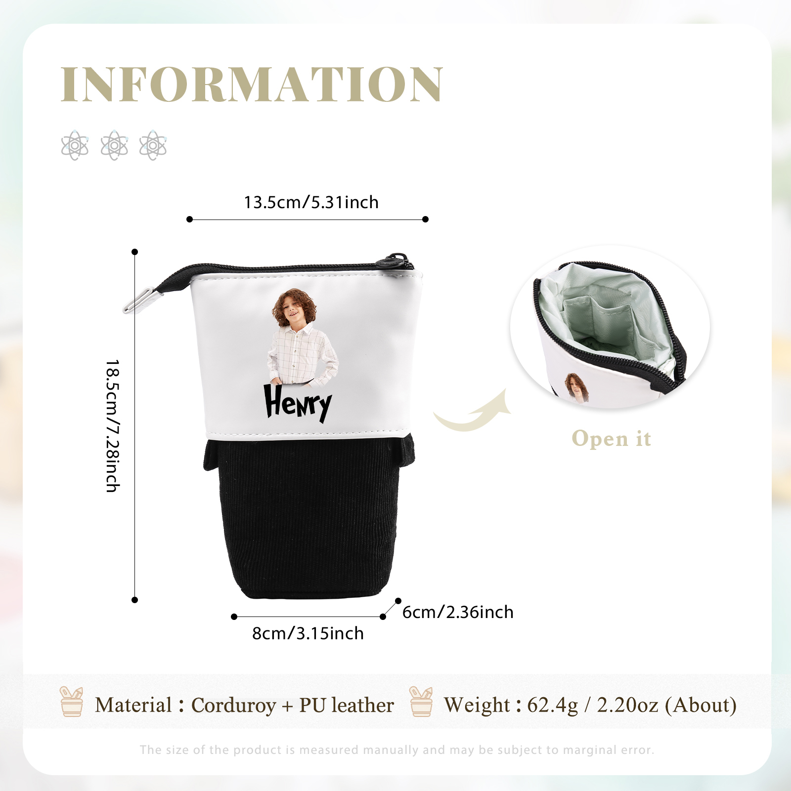 [Copy]Personalized Pencil Case Custom Name & Dinosaur Pattern Pen Pouch Back To School Gift for Kids