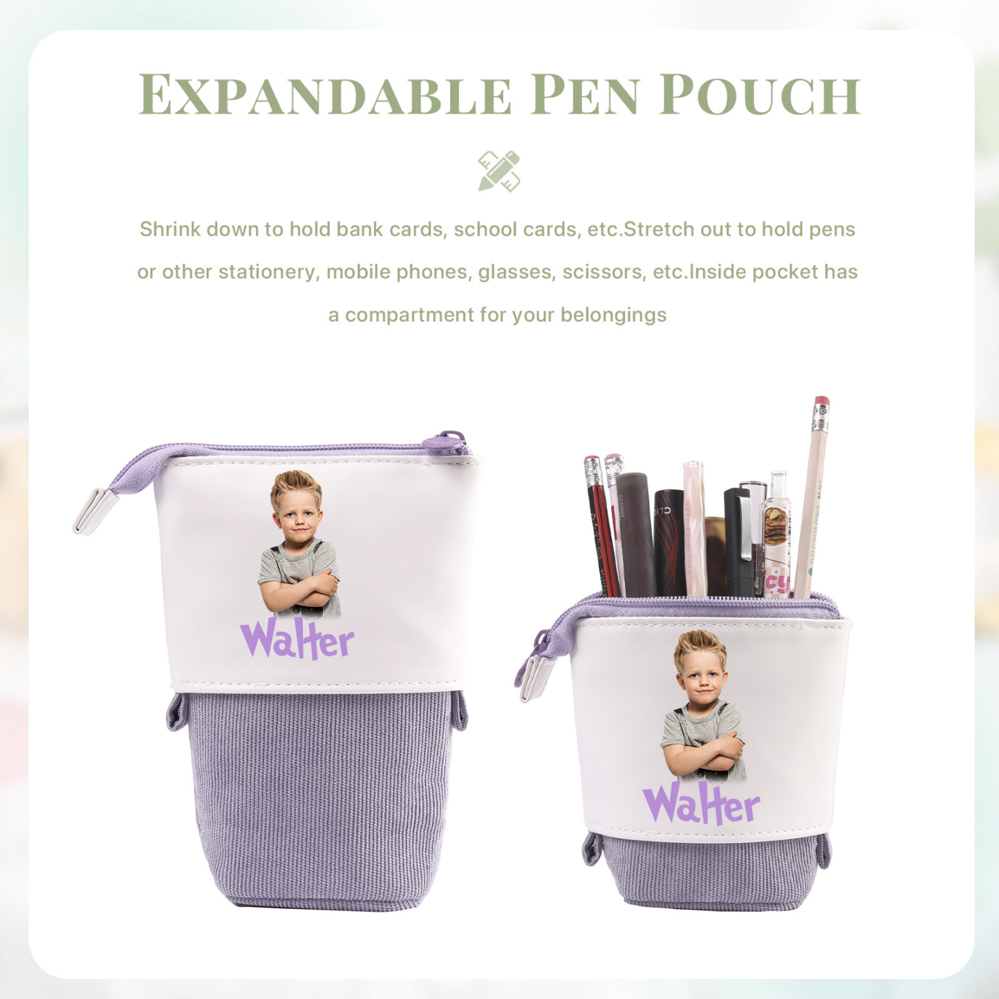 [Copy]Personalized Pencil Case Custom Name & Dinosaur Pattern Pen Pouch Back To School Gift for Kids