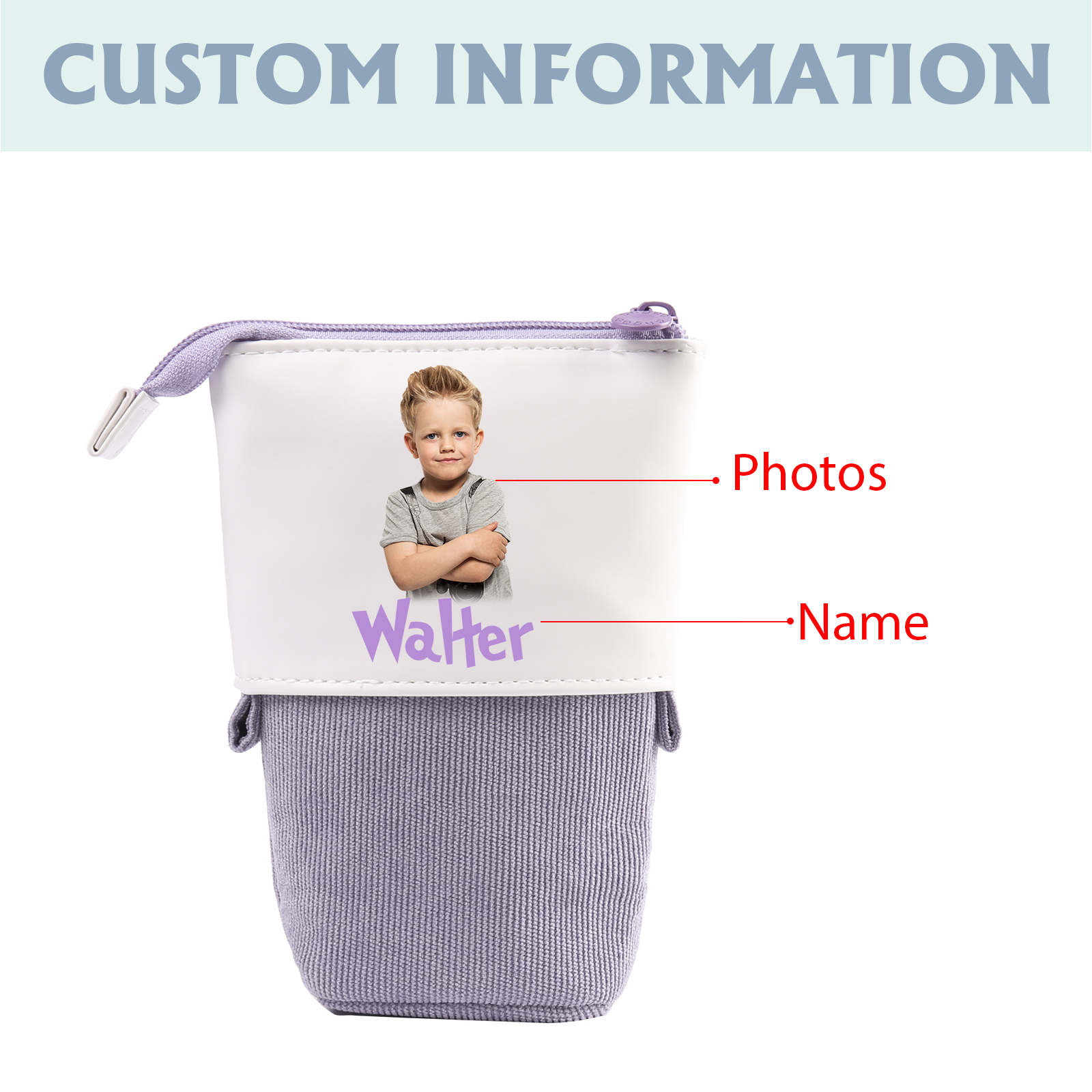 [Copy]Personalized Pencil Case Custom Name & Dinosaur Pattern Pen Pouch Back To School Gift for Kids