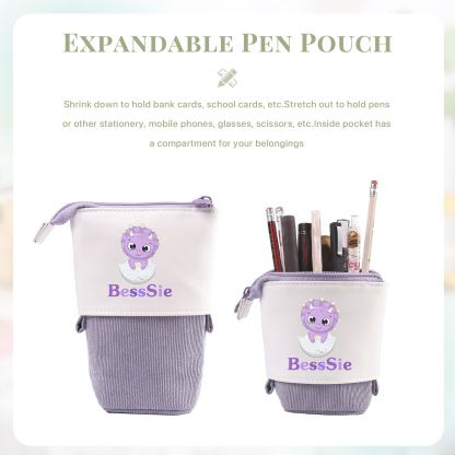 [Copy]Personalized Pencil Case Custom Name & Animals Pattern Pen Pouch Back To School Gift for Kids