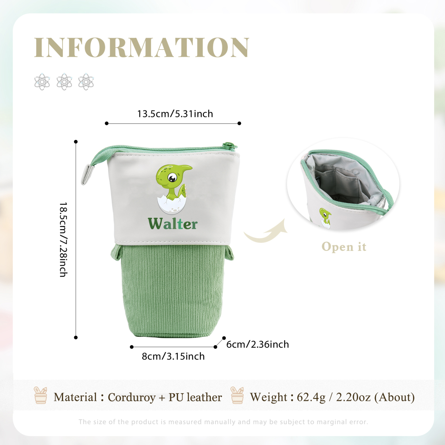 [Copy]Personalized Pencil Case Custom Name & Animals Pattern Pen Pouch Back To School Gift for Kids