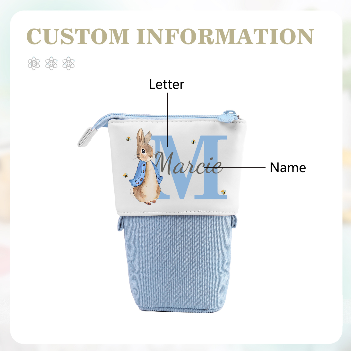 [Copy]Personalized Pencil Case Custom Name & Pattern Pen Pouch Back To School Gifts for Kids