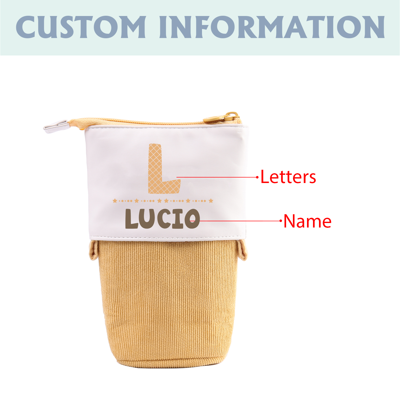 [Copy]Personalized Pencil Case Custom Name & Pattern Pen Pouch Back To School Gifts for Kids