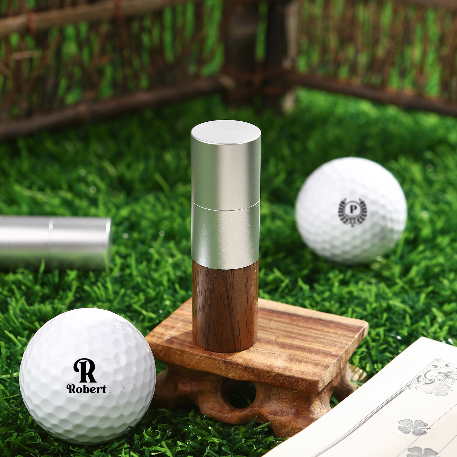 Personalized Wooden Golf Stamp Custom Golf Ball Marker Essential Golf Accessories Gift for Him