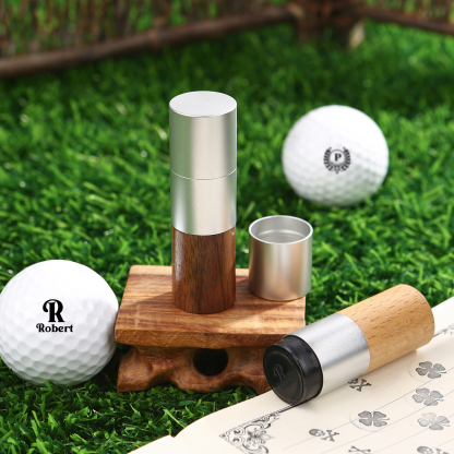 Personalized Wooden Golf Stamp Custom Golf Ball Marker Essential Golf Accessories Gift for Him