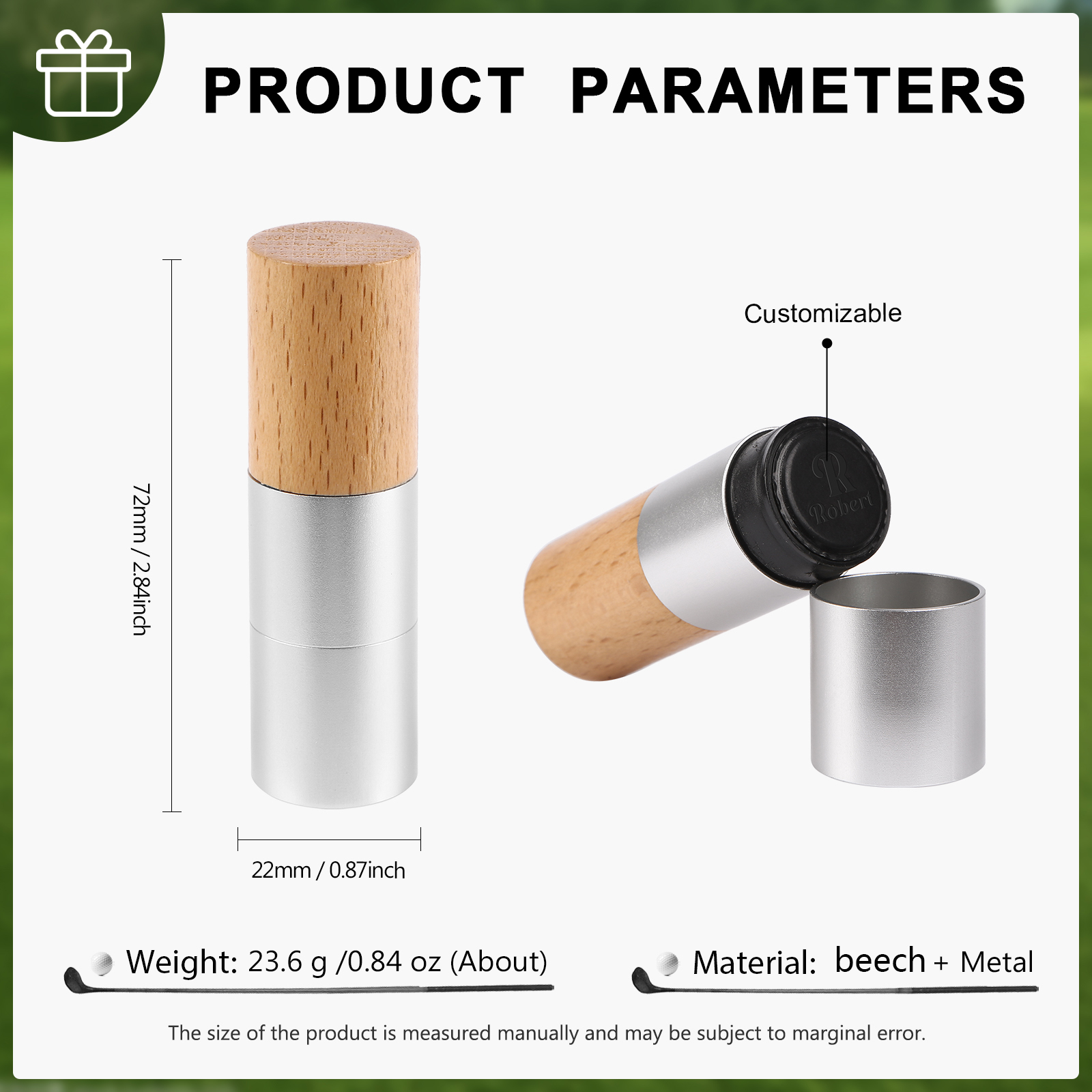 Personalized Wooden Golf Stamp Custom Golf Ball Marker Essential Golf Accessories Gift for Him