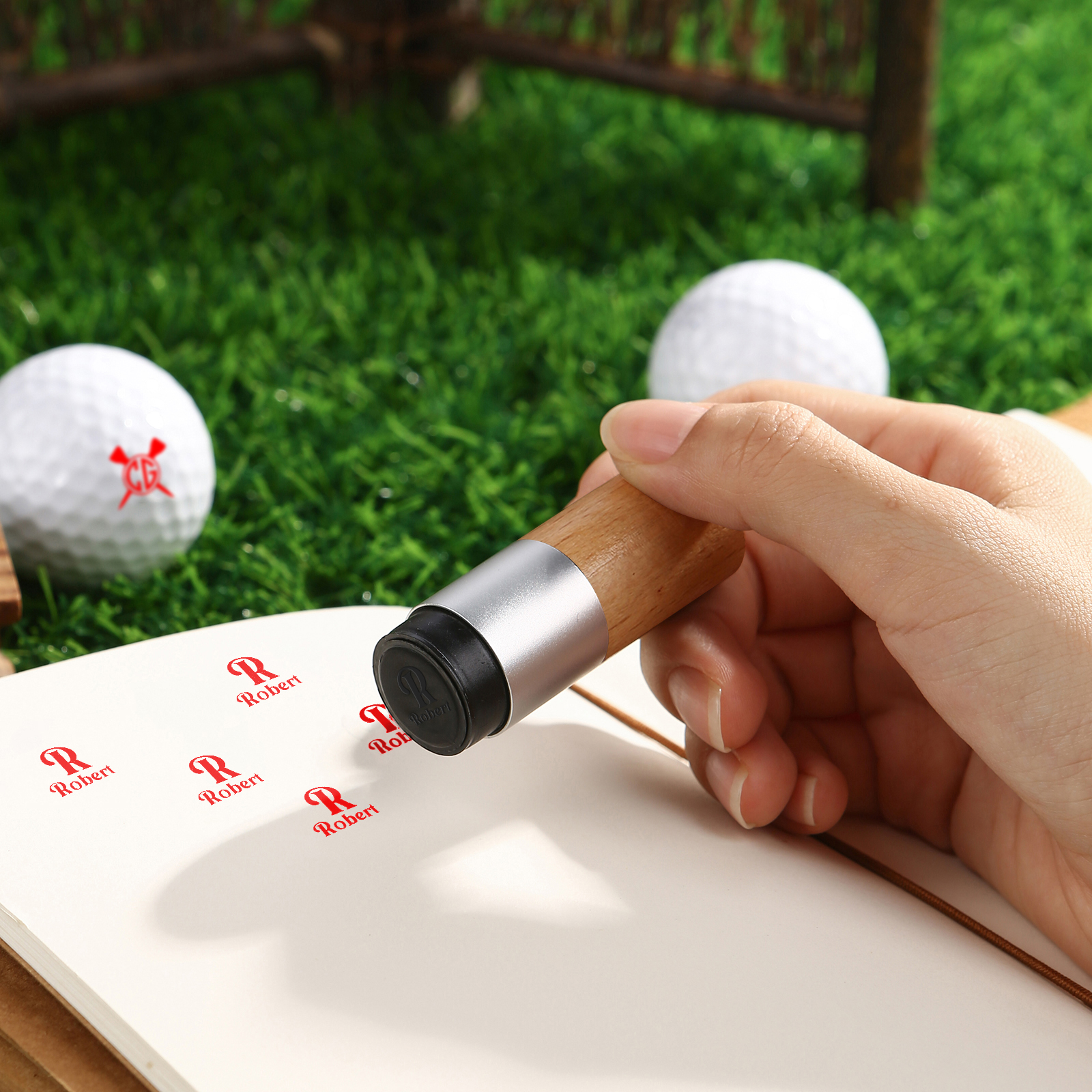 Personalized Wooden Golf Stamp Custom Golf Ball Marker Essential Golf Accessories Gift for Him