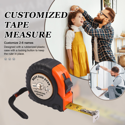 2 Names Personalized Tape Measure – Custom Father's Day Gift for Dad | Lorajewel